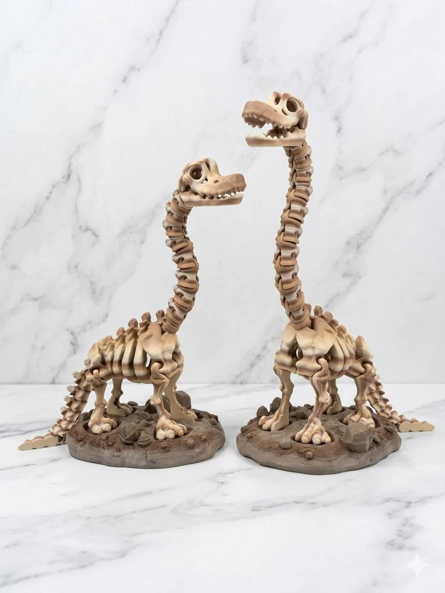 Skeleton Dinosaurs w/ Bases- Bone Color