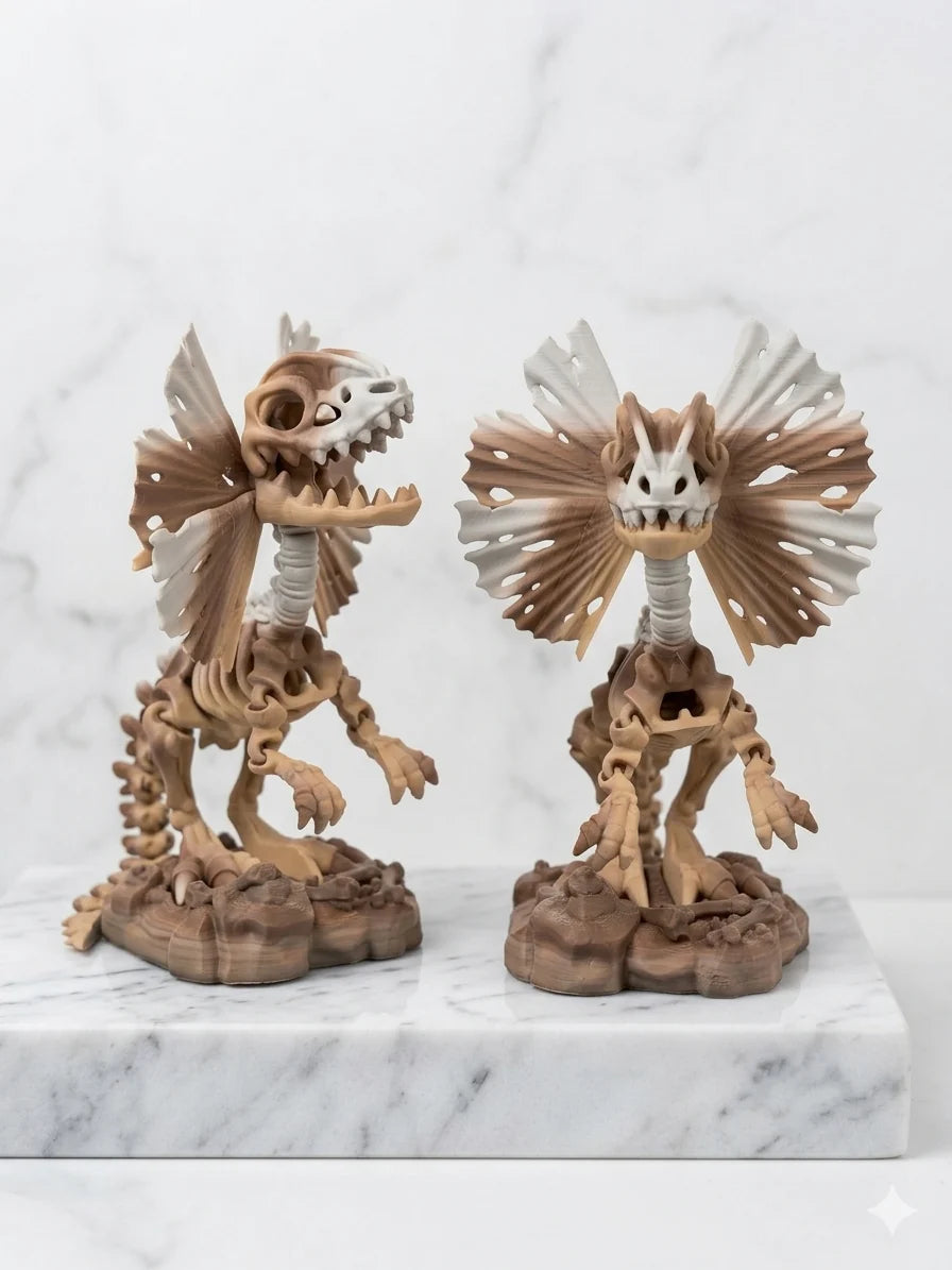 Skeleton Dinosaurs w/ Bases- Bone Color