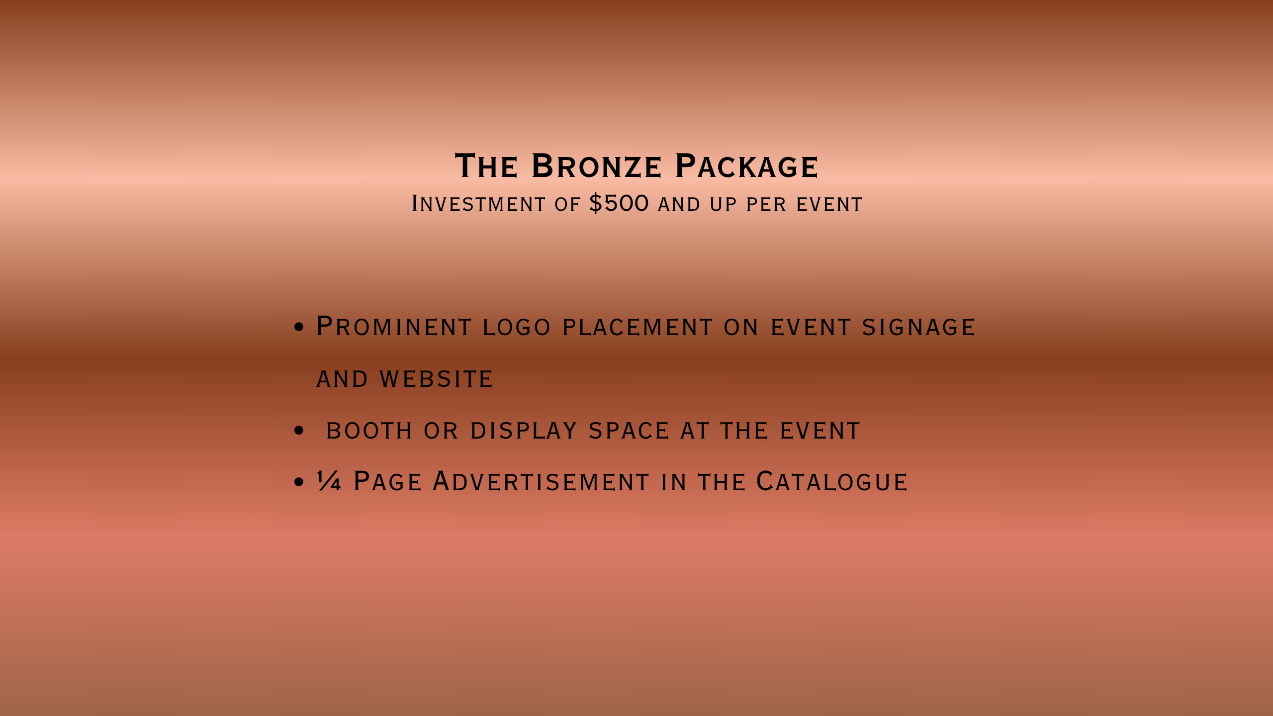 Bronze Sponsorship Package