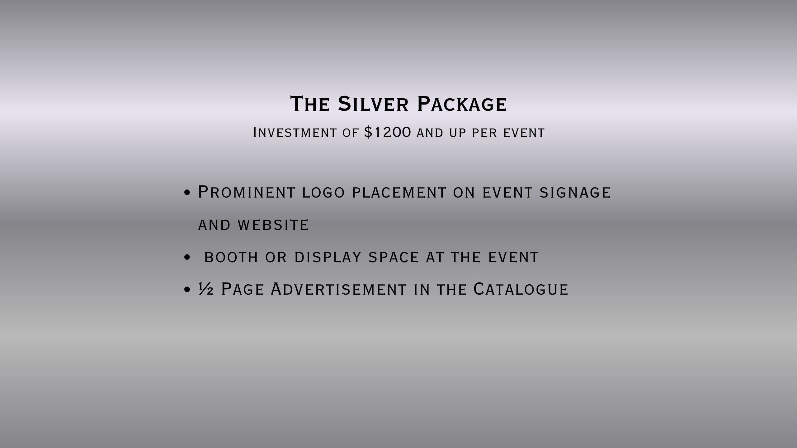 Silver Sponsorship Package