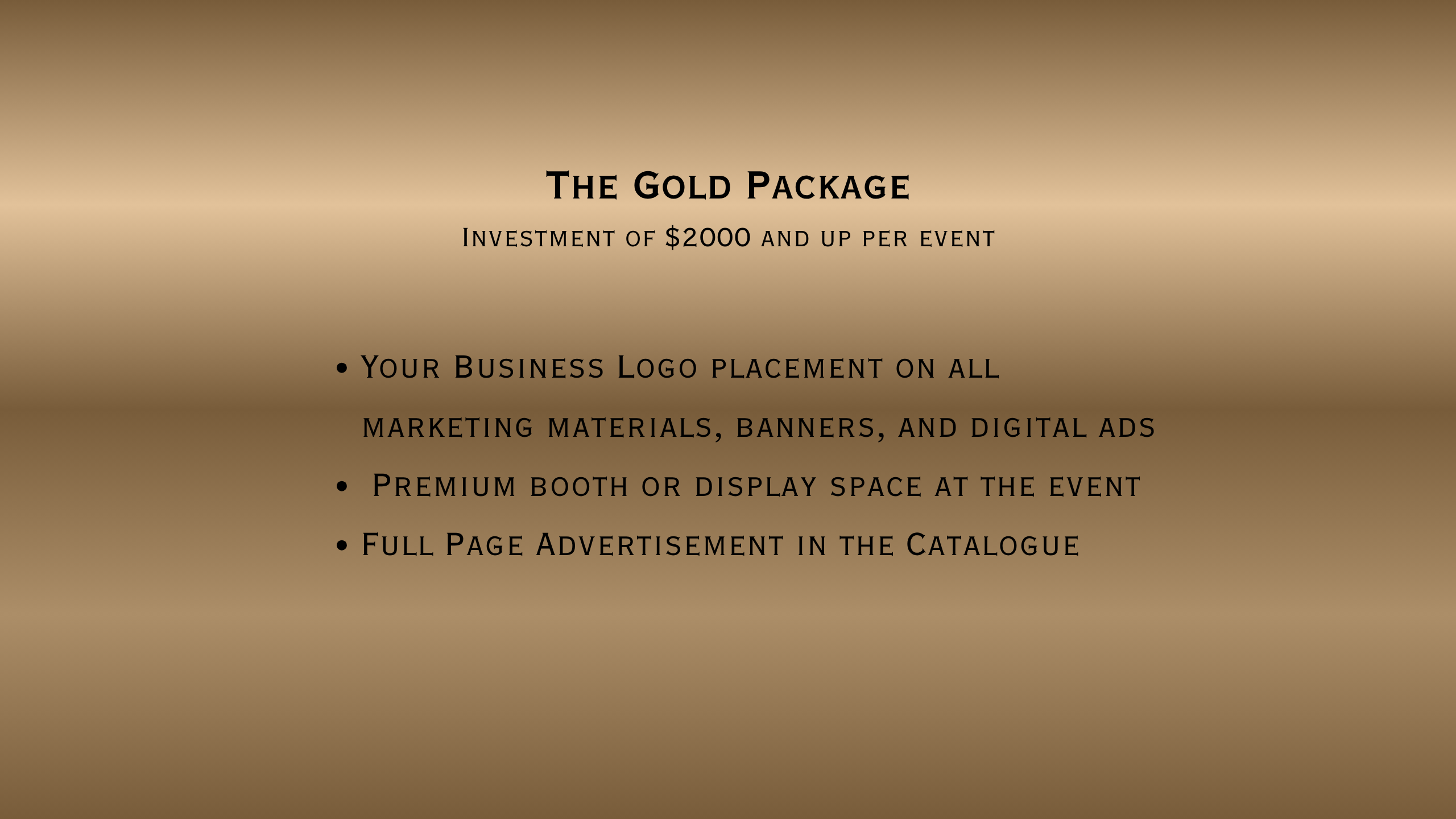Gold Sponsorship Package