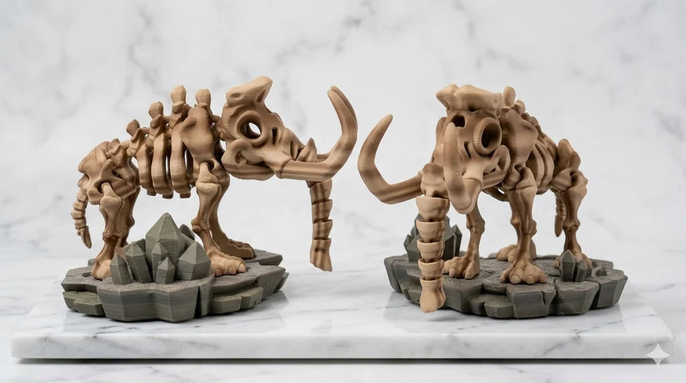 Skeleton Dinosaurs w/ Bases- Bone Color