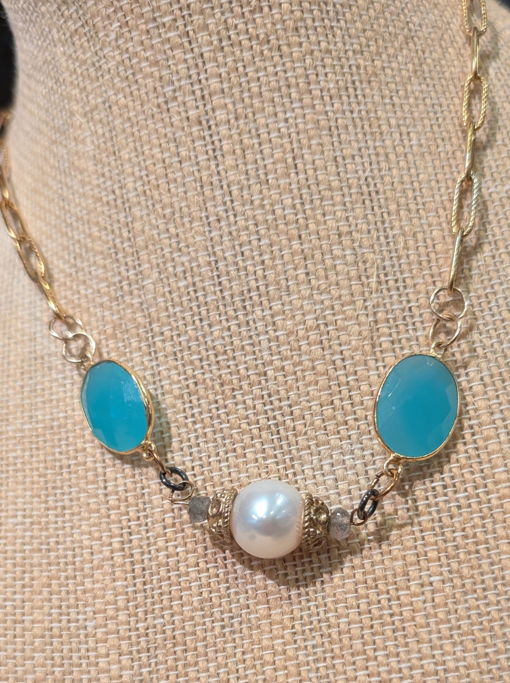 Pearl and Chalcedony Necklace