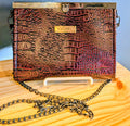 Brown faux skin purse