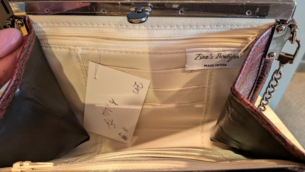 Brown faux skin purse