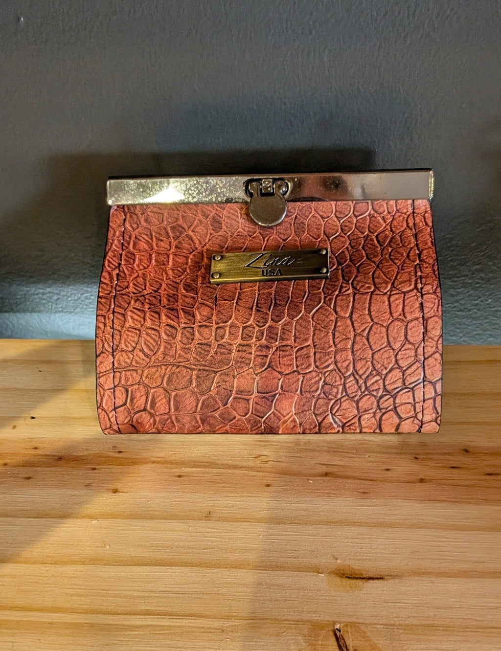 Faux snake accordion wallet