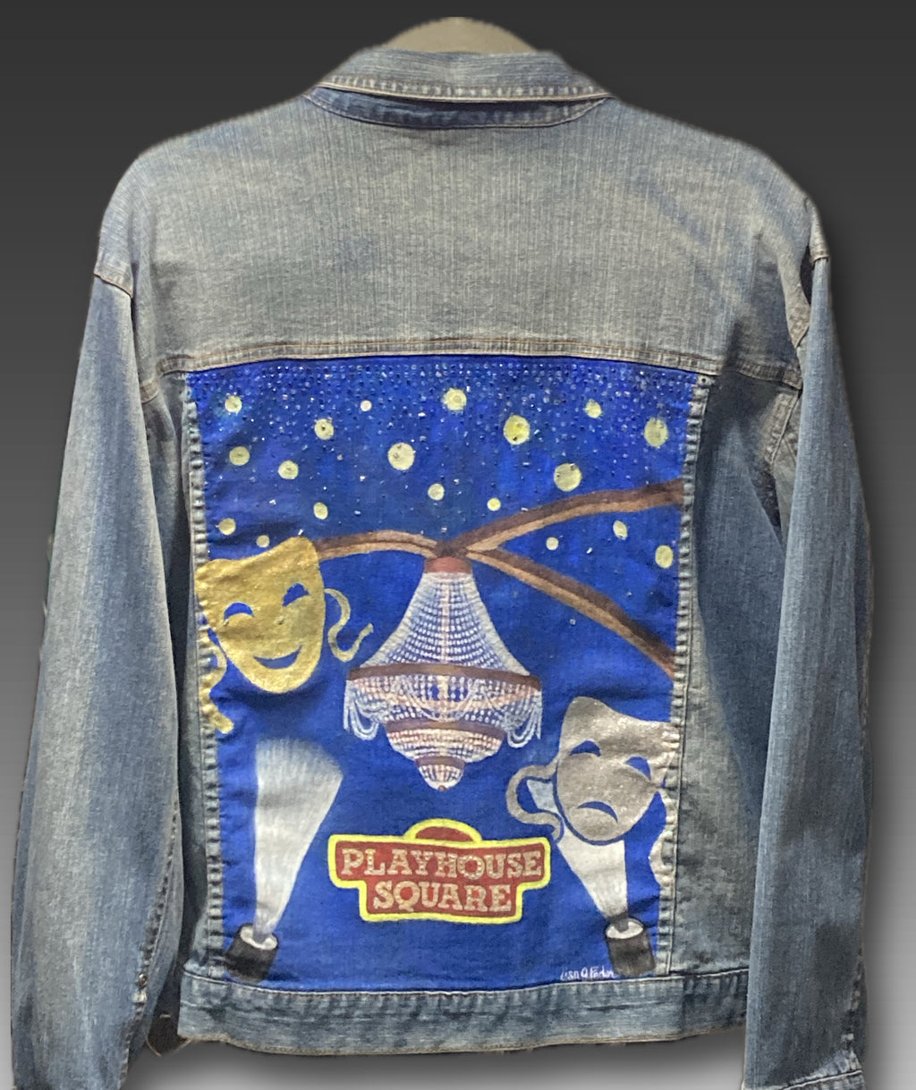Starry Playhouse Square Denim Jacket Women size XXL