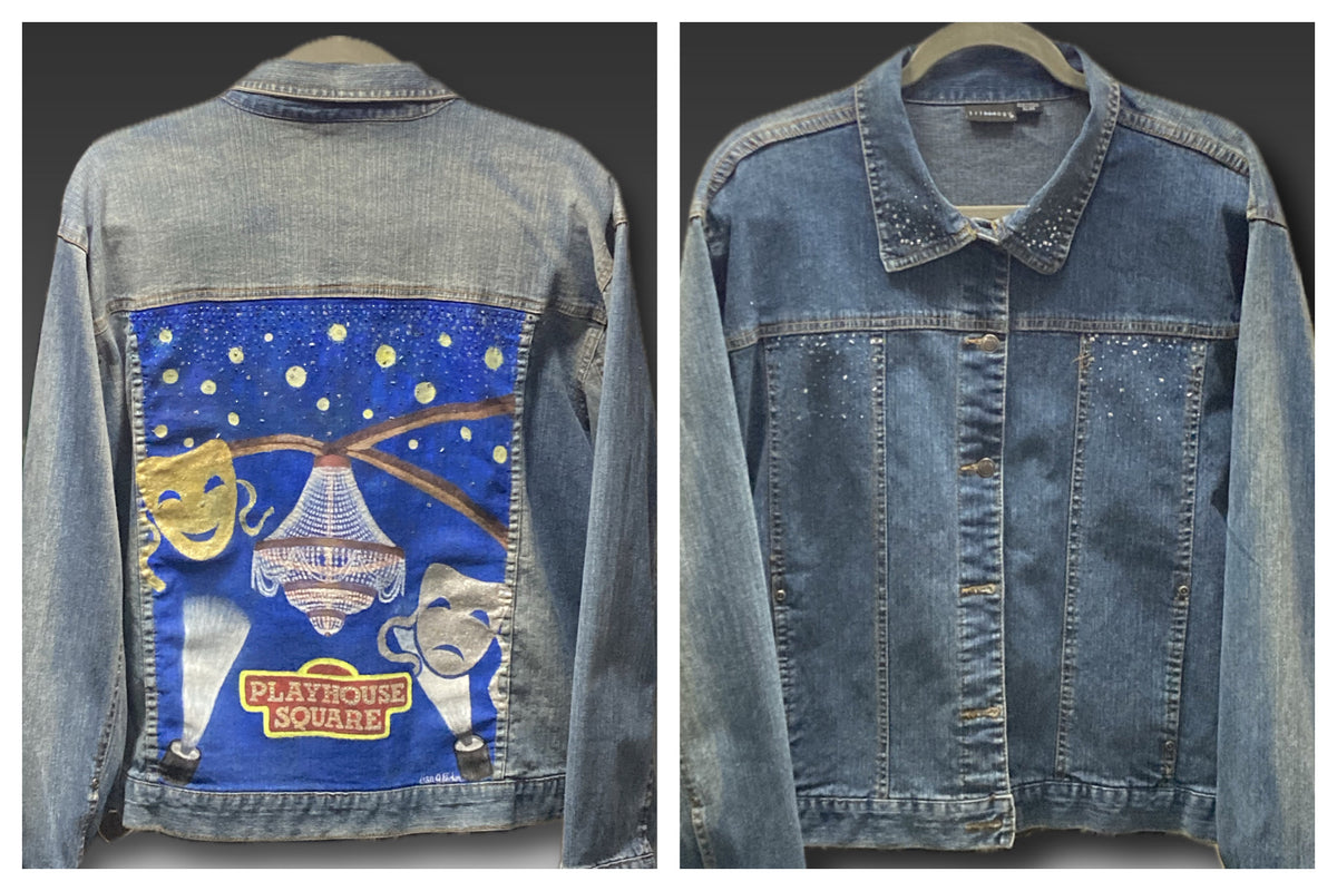 Starry Playhouse Square Denim Jacket Women size XXL