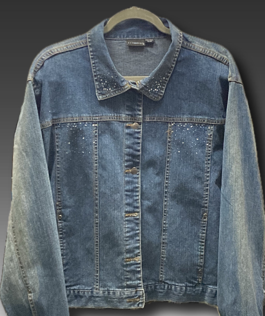 Starry Playhouse Square Denim Jacket Women size XXL