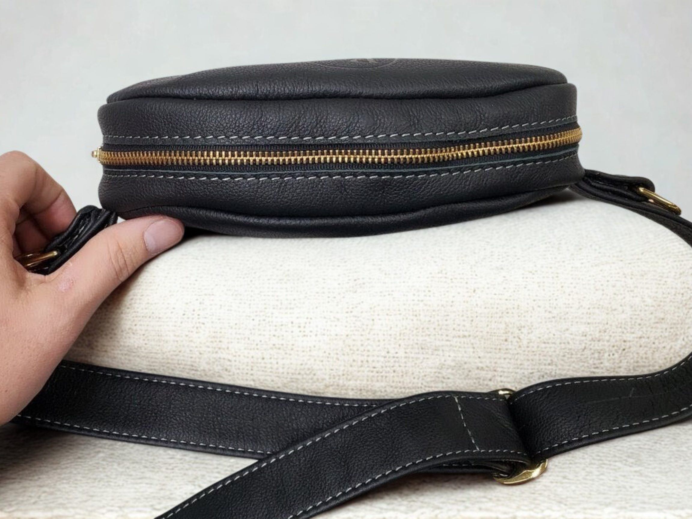 Black Leather Cross Body